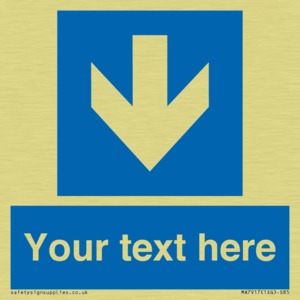 Custom Directional signage blue down arrow 